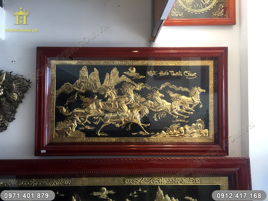 tranh b&aacute;t m&atilde; mạ v&agrave;ng 24k